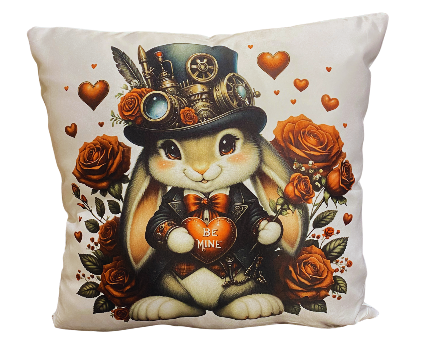 STEAMPUNK RABBIT 16" PILLOW COVER