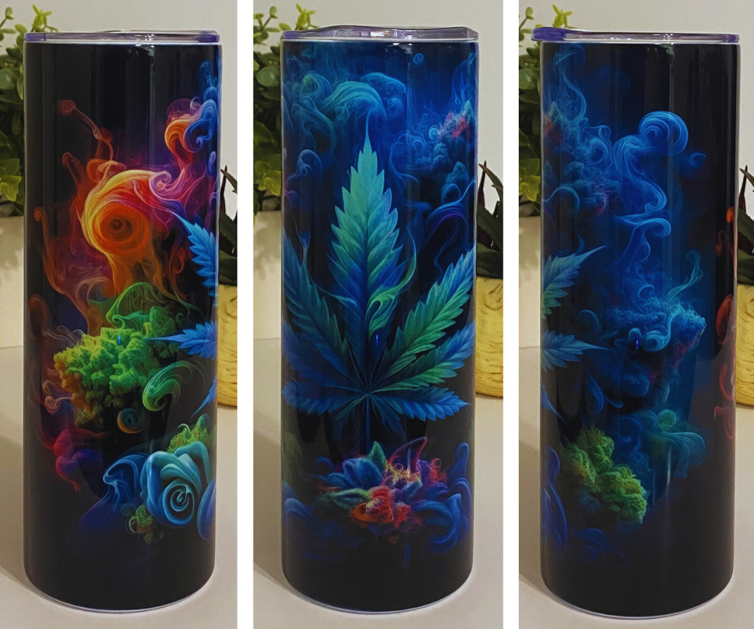 BLUE CANNABIS 20 OZ TUMBLER