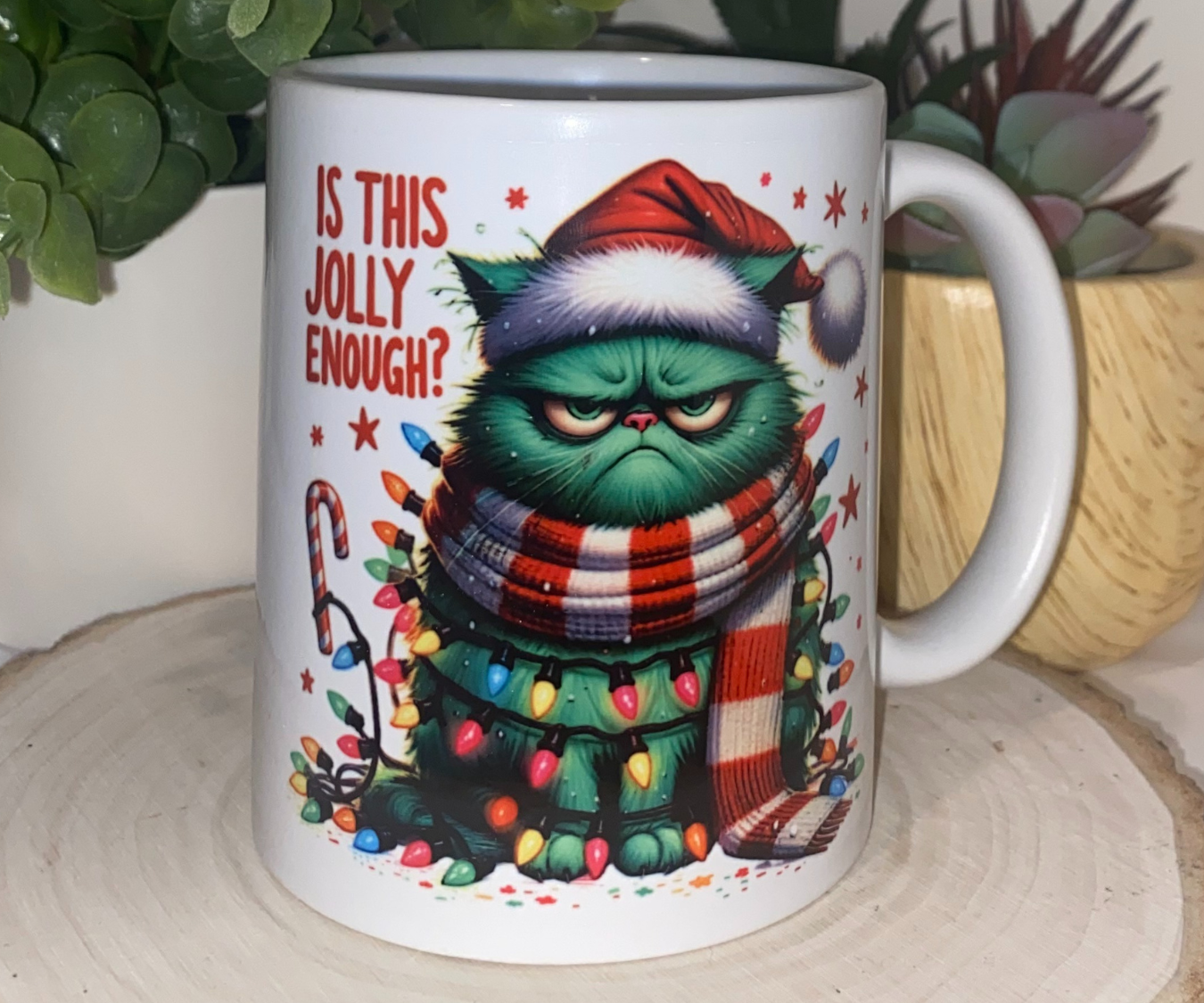 JOLLY ENOUGH 11 OZ MUG [CHRISTMAS]