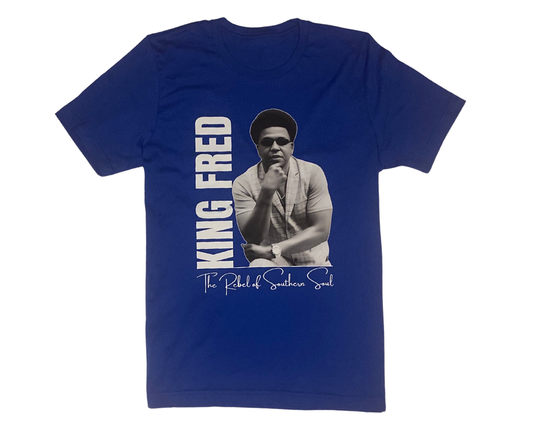 KING FRED, THE REBEL OF SOUTHERN SOUL - BLUE T-SHIRT