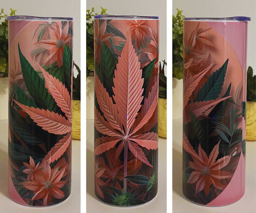 PINK CANNABIS 20 OZ TUMBLER