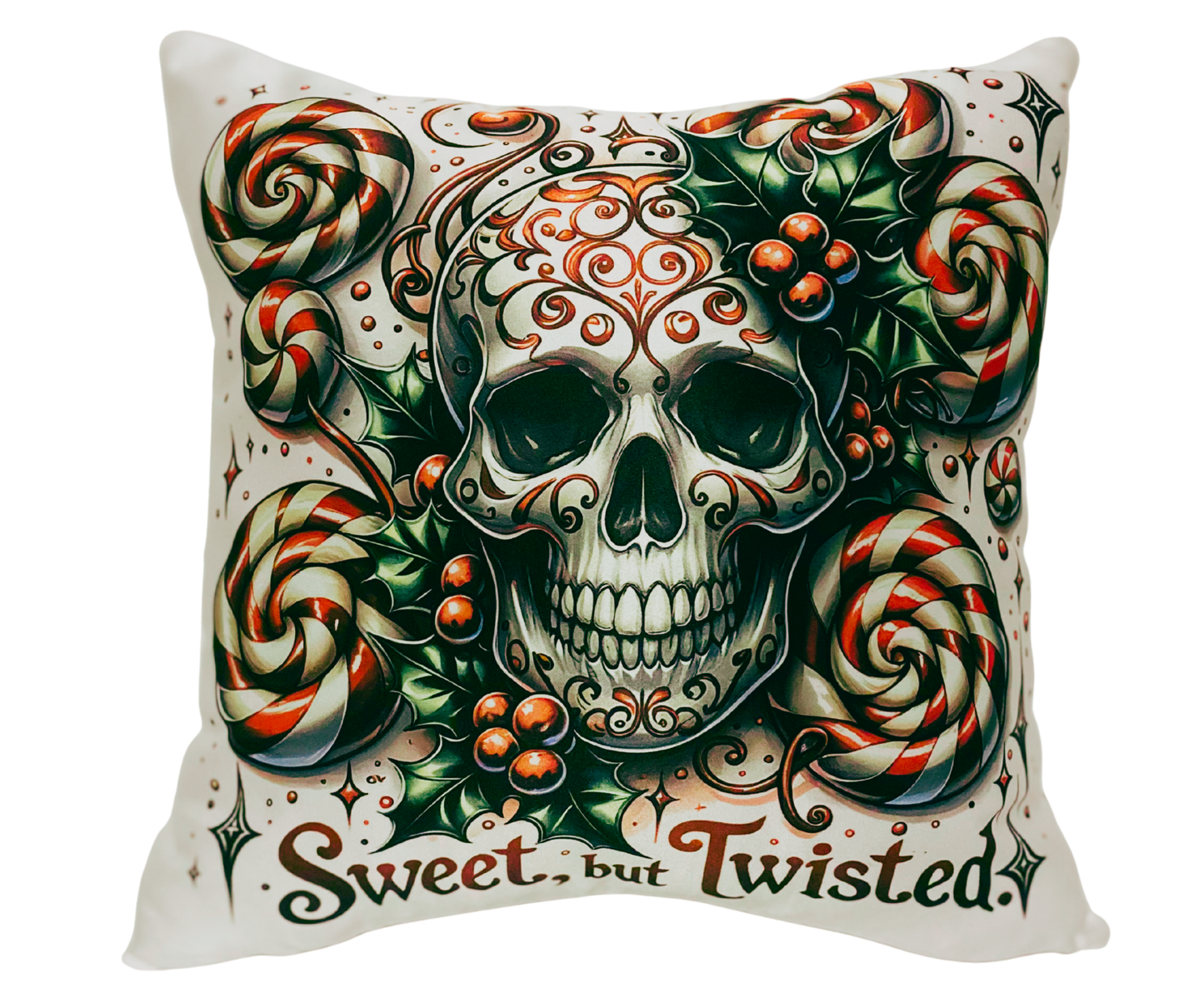 SKULL - SWEET BUT TWISTED 14 INCH PILLOW COVER