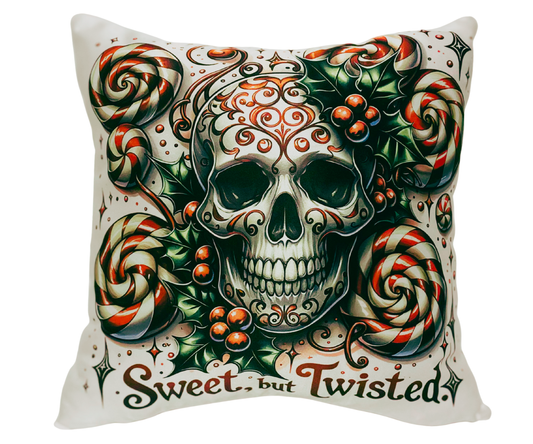 SKULL - SWEET BUT TWISTED 14 INCH PILLOW COVER