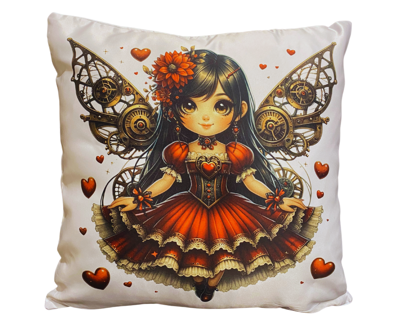 STEAMPUNK GIRL 16" PILLOW COVER [VALENTINE'S DAY]