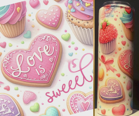 LOVE IS SWEEET 20 OZ TUMBLER [VALENTINE'S DAY]