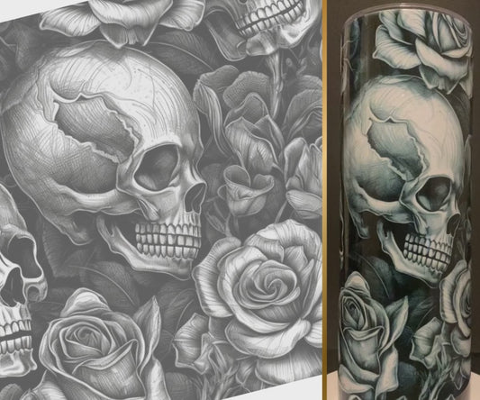 SKULLS AND ROSES 20 OZ TUMBLER